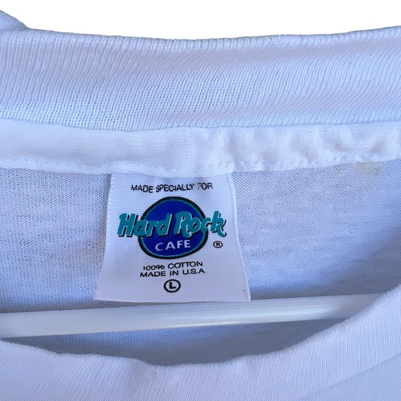 90s Hard Rock Café Houston Graphic Tee Shirt Men L USA MADE Western Texas Travel - Picture 3 of 7